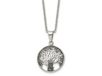 FJC Finejewelers Stainless Steel Cable Antiqued and Tree of Life 20in Necklace 20 Inches x 24.59 mm
