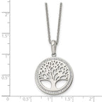 FJC Finejewelers Stainless Steel with Preciosa Crystal Tree of Life with 2in ext Necklace 16 Inches x 23.95 mm