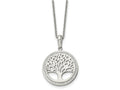 FJC Finejewelers Stainless Steel with Preciosa Crystal Tree of Life with 2in ext Necklace 16 Inches x 23.95 mm
