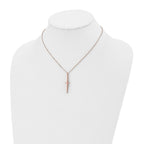 FJC Finejewelers Stainless Steel Cable Rose IP-plated Cross 2 in ext Necklace 16 Inches x 9 mm