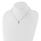 FJC Finejewelers Stainless Steel Cable Cross with 1 in ext Necklace 16 Inches x 8 mm