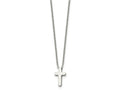 FJC Finejewelers Stainless Steel Cable Cross with 1 in ext Necklace 16 Inches x 8 mm