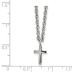 FJC Finejewelers Stainless Steel Polished Cross Necklace 18 Inches x 7 mm