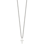 FJC Finejewelers Stainless Steel Polished Cross Necklace 18 Inches x 7 mm