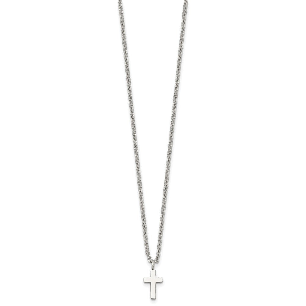 FJC Finejewelers Stainless Steel Polished Cross Necklace 18 Inches x 7 mm