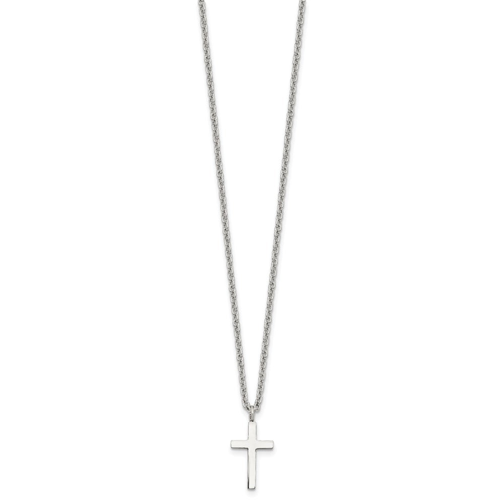 FJC Finejewelers Stainless Steel Polished Cross 18in Necklace 18 Inches x 10 mm