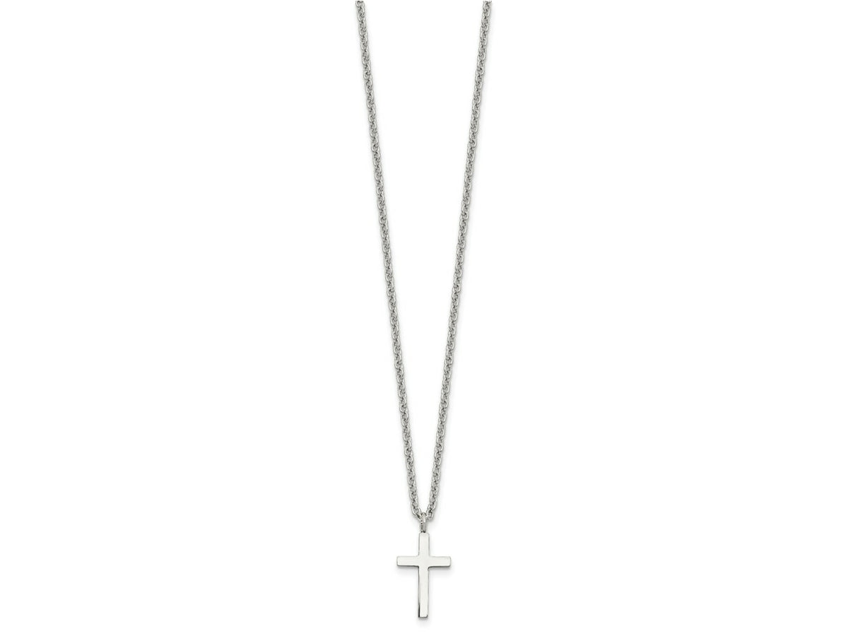 FJC Finejewelers Stainless Steel Polished Cross 18in Necklace 18 Inches x 10 mm