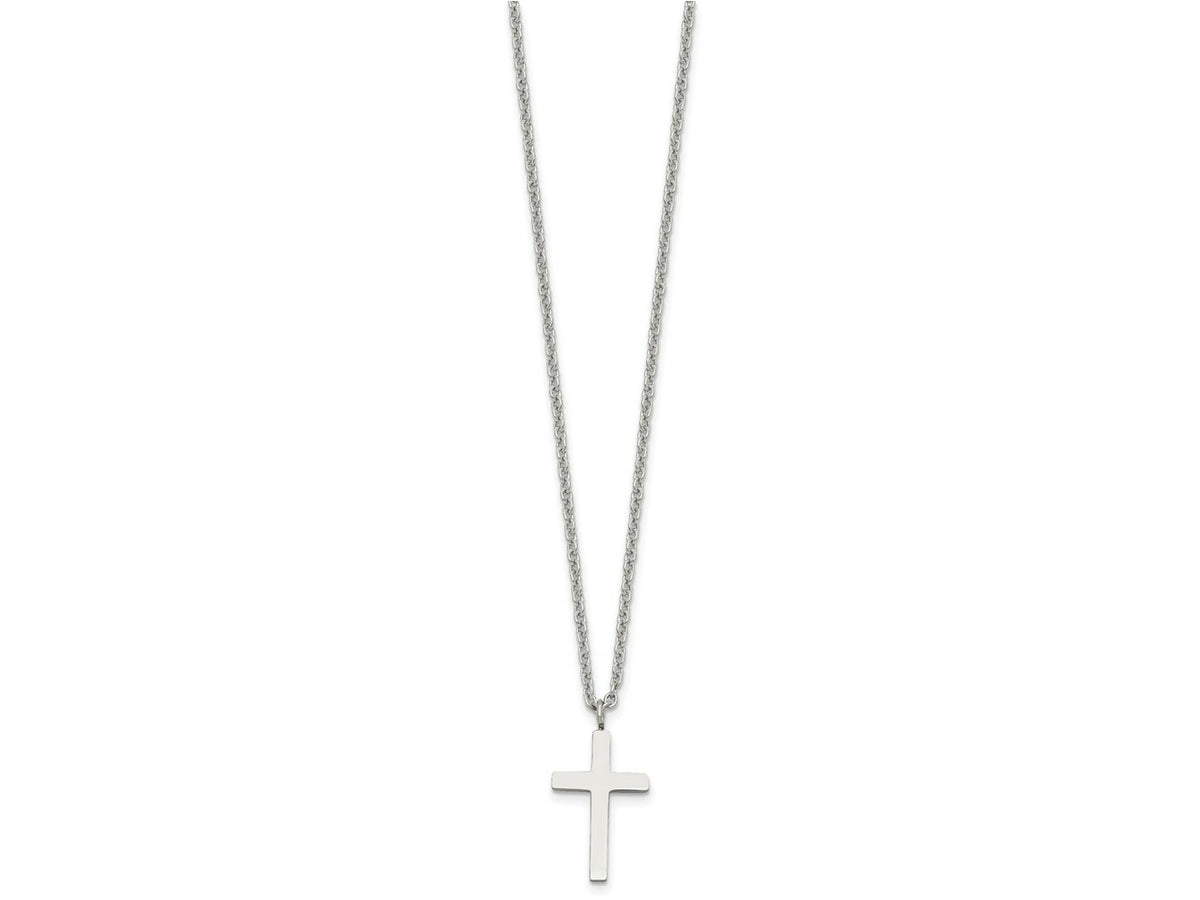 FJC Finejewelers Stainless Steel Cable Cross Necklace 18 Inches x 13 mm