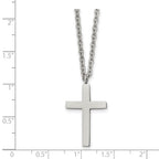 FJC Finejewelers Stainless Steel Cable Polished Cross Necklace 18 Inches x 16 mm