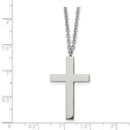 FJC Finejewelers Stainless Steel Polished Cross Necklace 18 Inches x 19 mm