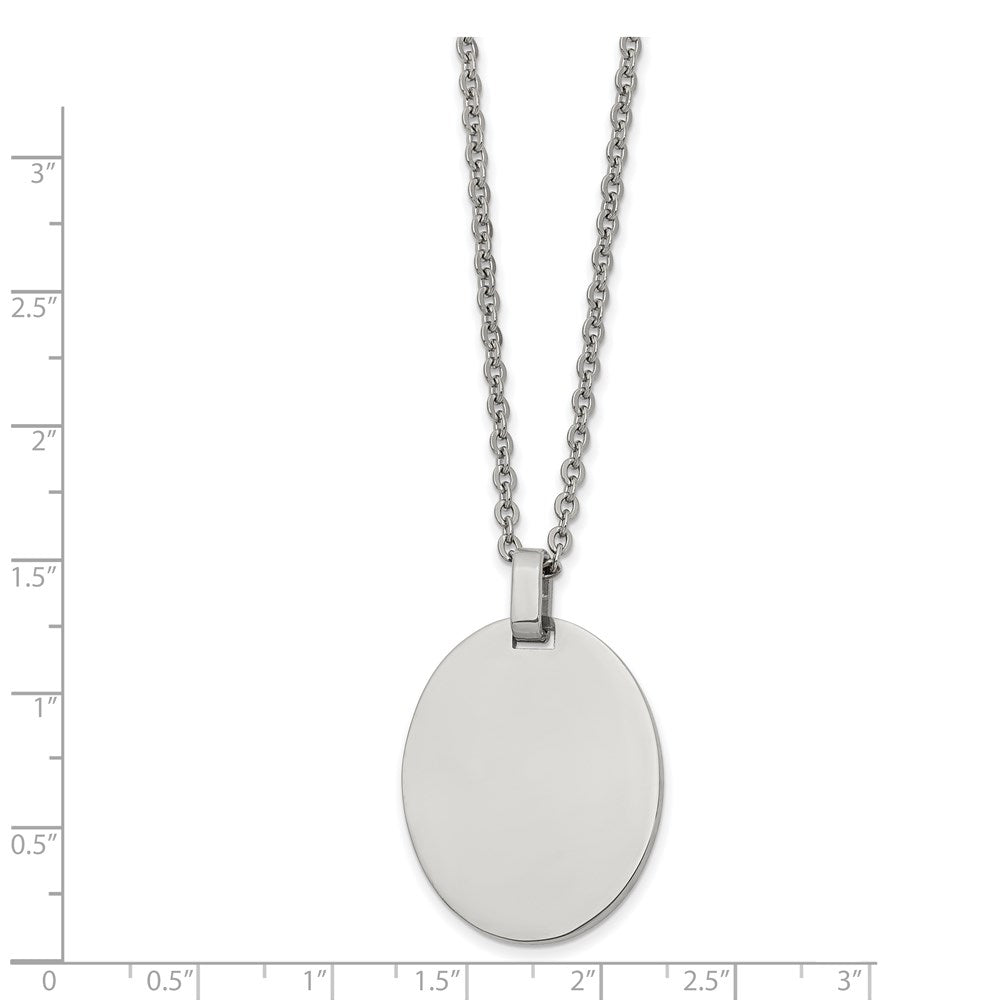 FJC Finejewelers Stainless Steel Fancy Polished Oval 22in Necklace 22 Inches x 25 mm