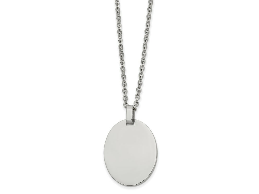 FJC Finejewelers Stainless Steel Fancy Polished Oval 22in Necklace 22 Inches x 25 mm