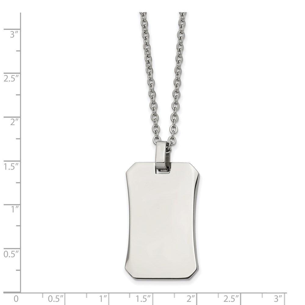 FJC Finejewelers Stainless Steel Polished 22in Dog Tag Necklace 22 Inches x 21.67 mm