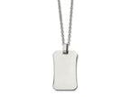 FJC Finejewelers Stainless Steel Polished 22in Dog Tag Necklace 22 Inches x 21.67 mm