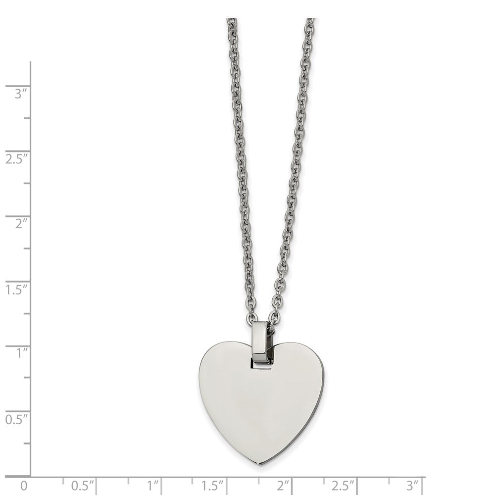 FJC Finejewelers Stainless Steel Polished Heart 20 inch Necklace 20 Inches x 24.75 mm