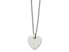 FJC Finejewelers Stainless Steel Polished Heart 20 inch Necklace 20 Inches x 24.75 mm