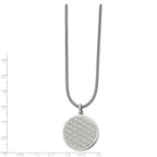 FJC Finejewelers Stainless Steel Snake Flower Cut-out Small Circle Necklace 18 Inches x 29.8 mm