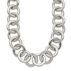 FJC Finejewelers Stainless Steel Polished Circle Link Necklace 17 Inches x 17.75 mm