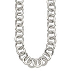 FJC Finejewelers Stainless Steel Polished Circle Link Necklace 17 Inches x 17.75 mm