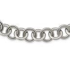 FJC Finejewelers Stainless Steel Polished Circle Link Necklace 17 Inches x 17.75 mm