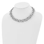 FJC Finejewelers Stainless Steel Polished Circle Link Necklace 17 Inches x 17.75 mm