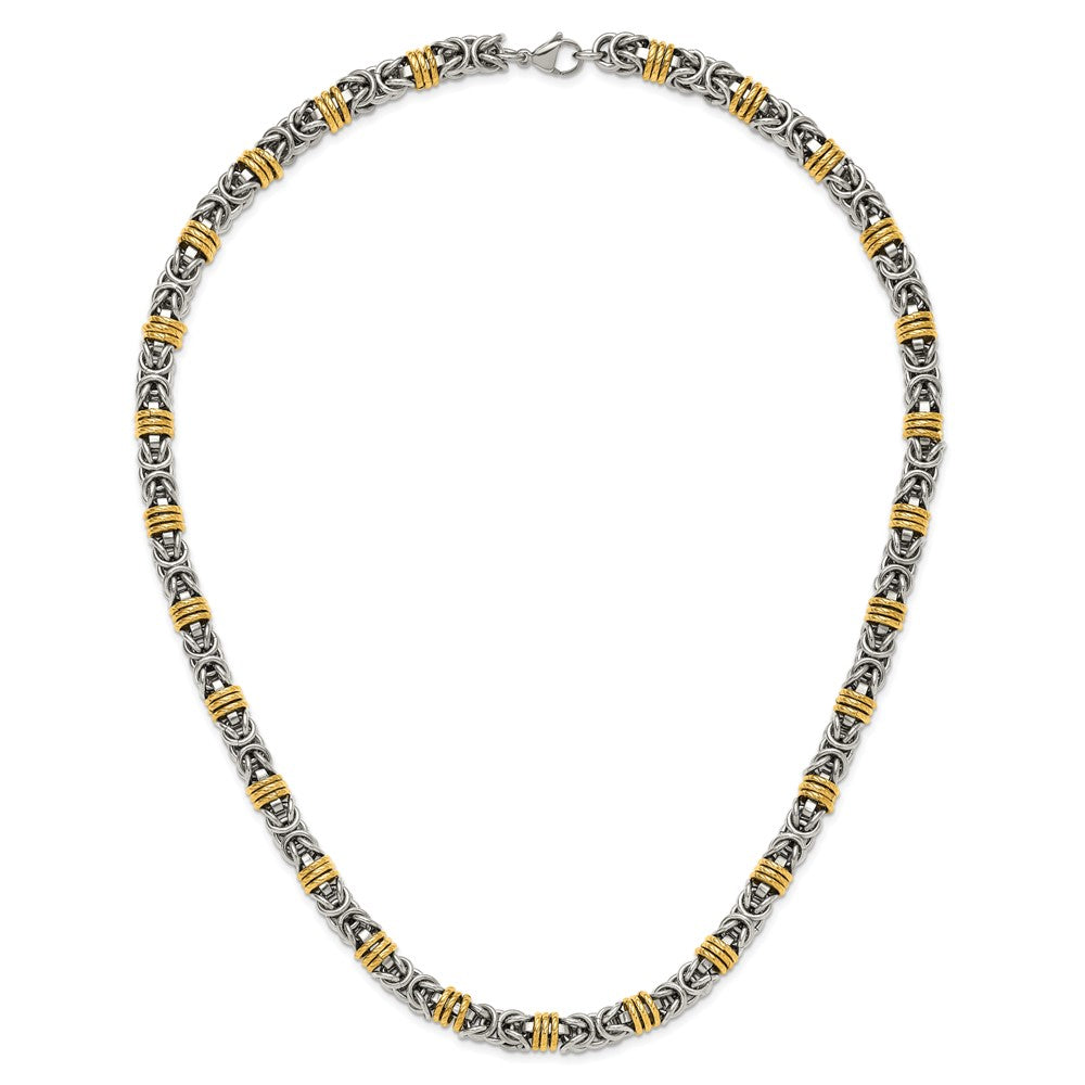 FJC Finejewelers Stainless Steel Fancy Polished Yellow IP-plated Necklace 24 Inches x 8.5 mm