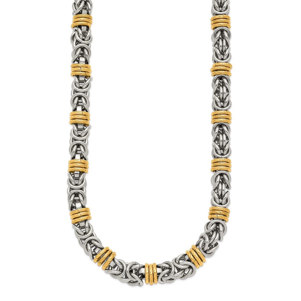 FJC Finejewelers Stainless Steel Fancy Polished Yellow IP-plated Necklace 24 Inches x 8.5 mm