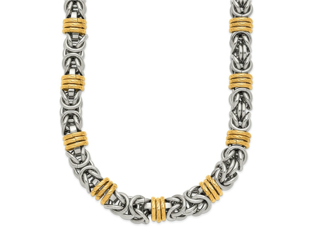 FJC Finejewelers Stainless Steel Fancy Polished Yellow IP-plated Necklace 24 Inches x 8.5 mm