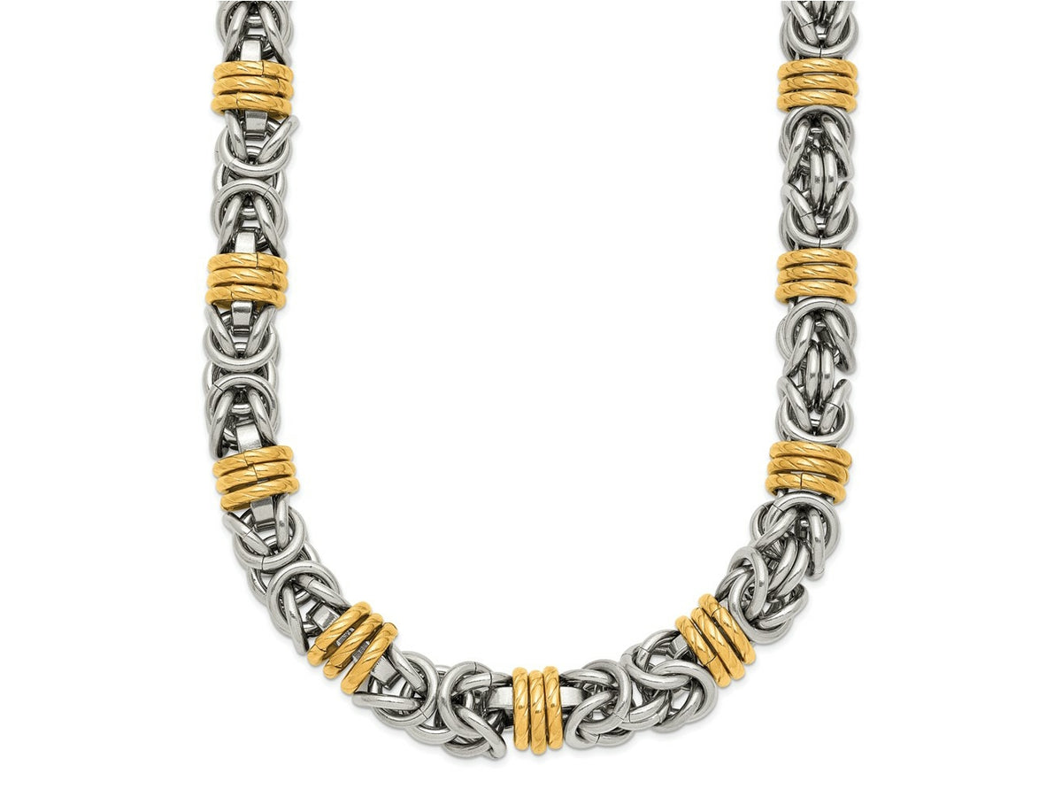 FJC Finejewelers Stainless Steel Fancy Polished Yellow IP-plated Necklace 24 Inches x 8.5 mm