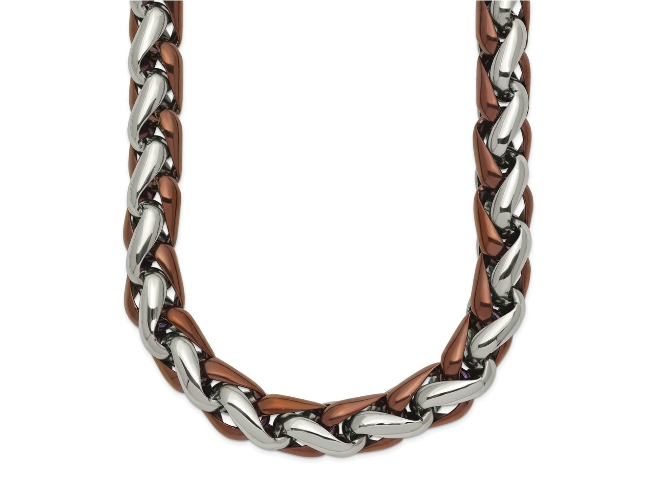 FJC Finejewelers Stainless Steel Open Link Polished Brown IP-plated Necklace 24 Inches x 10.78 mm