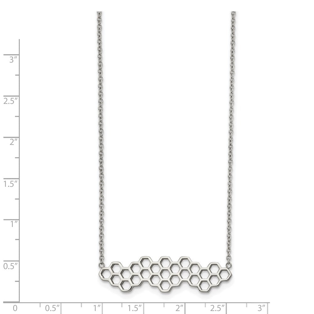 FJC Finejewelers Stainless Steel Fancy Honeycomb Necklace 19 Inches x 11.39 mm