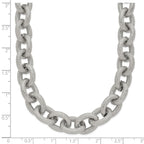 FJC Finejewelers Stainless Steel Polished and Textured Link 16.5in 2 in ext. Necklace 18.5 Inches x 11.93 mm