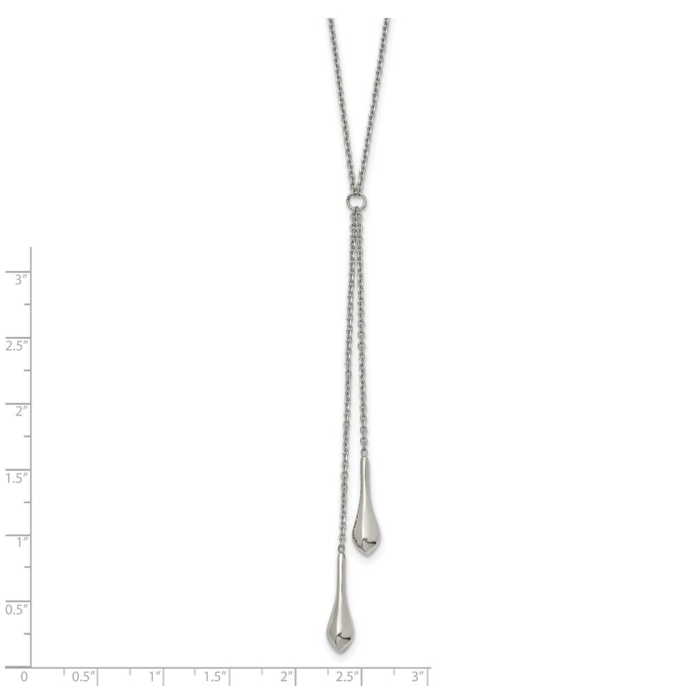 FJC Finejewelers Stainless Steel Fancy Polished with 3.5in Dangle 16.5in Necklace 19.5 Inches x 5.74 mm