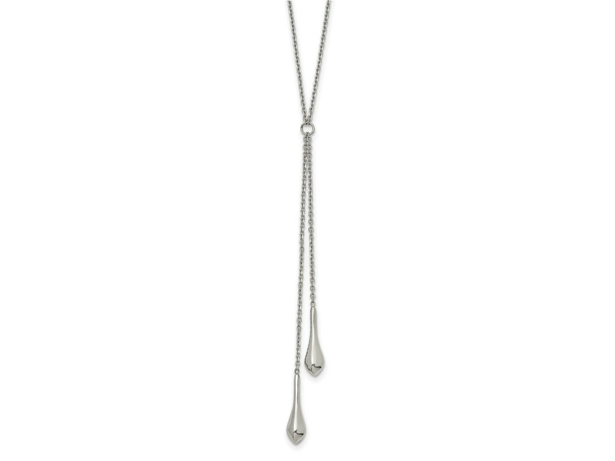 FJC Finejewelers Stainless Steel Fancy Polished with 3.5in Dangle 16.5in Necklace 19.5 Inches x 5.74 mm