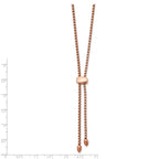 FJC Finejewelers Stainless Steel Fancy Rose IP-plated Necklace Adjustable 20.5 Inches x 5.9 mm