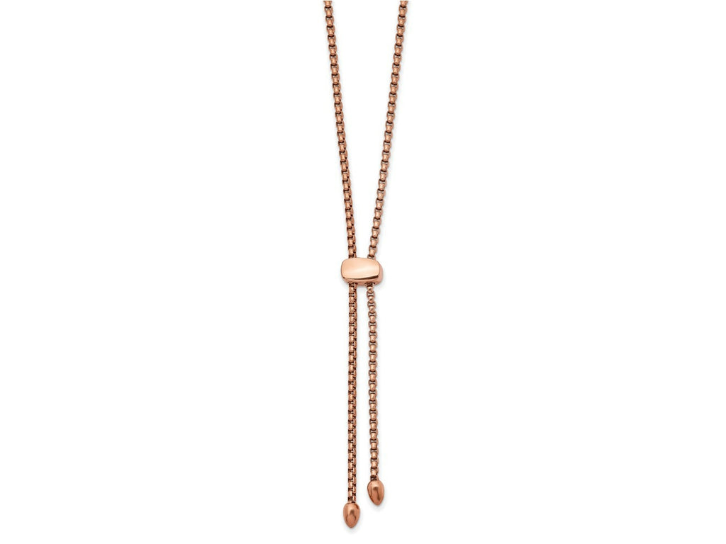 FJC Finejewelers Stainless Steel Fancy Rose IP-plated Necklace Adjustable 20.5 Inches x 5.9 mm