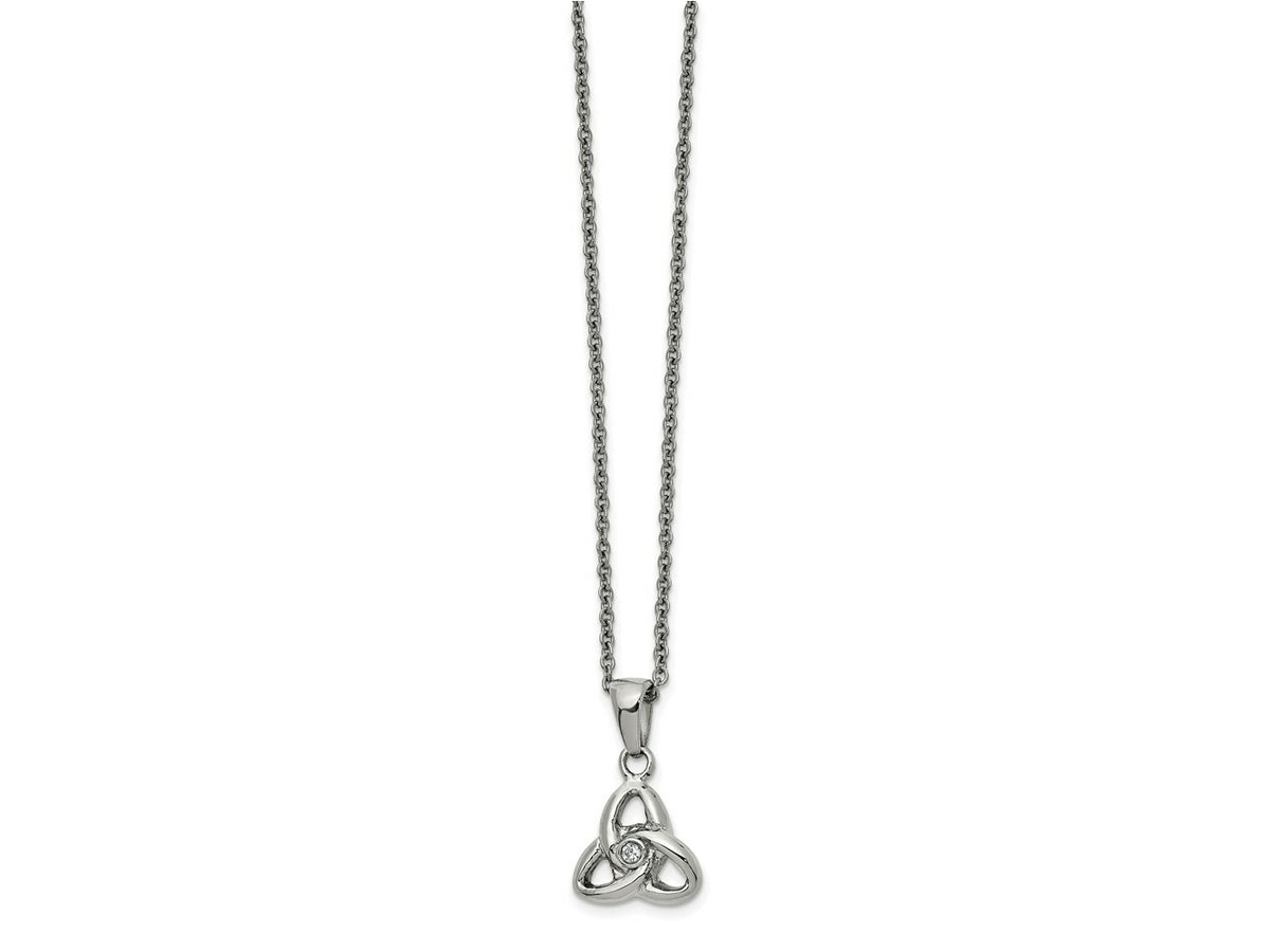 FJC Finejewelers Stainless Steel Cable with Preciosa Crystal Knot Necklace 17 Inches x 12.69 mm