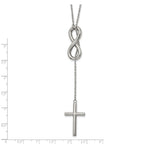 FJC Finejewelers Stainless Steel Cross Infinity Adjust. to 25in Slipon Necklace 25 Inches x 16 mm