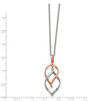 FJC Finejewelers Stainless Steel Cable Rose IP-plated Necklace 18 Inches x 15.2 mm