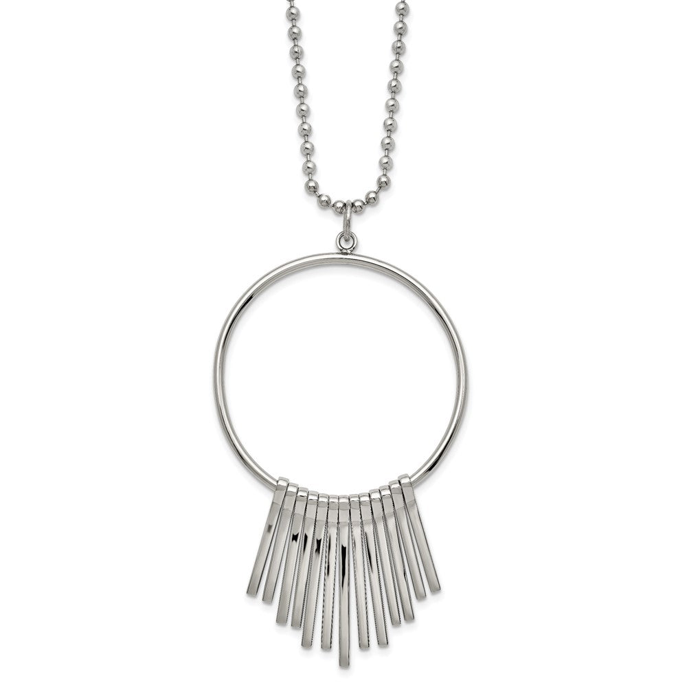 FJC Finejewelers Stainless Steel Ball Polished Circle Necklace 22 Inches x 43.58 mm