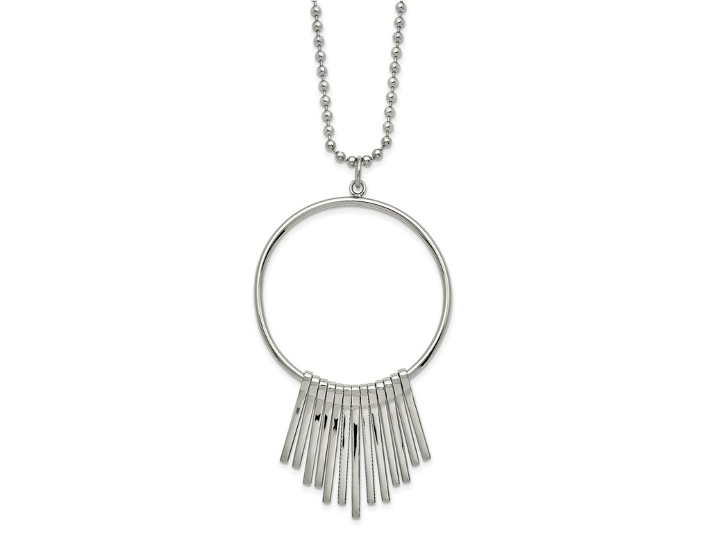 FJC Finejewelers Stainless Steel Ball Polished Circle Necklace 22 Inches x 43.58 mm