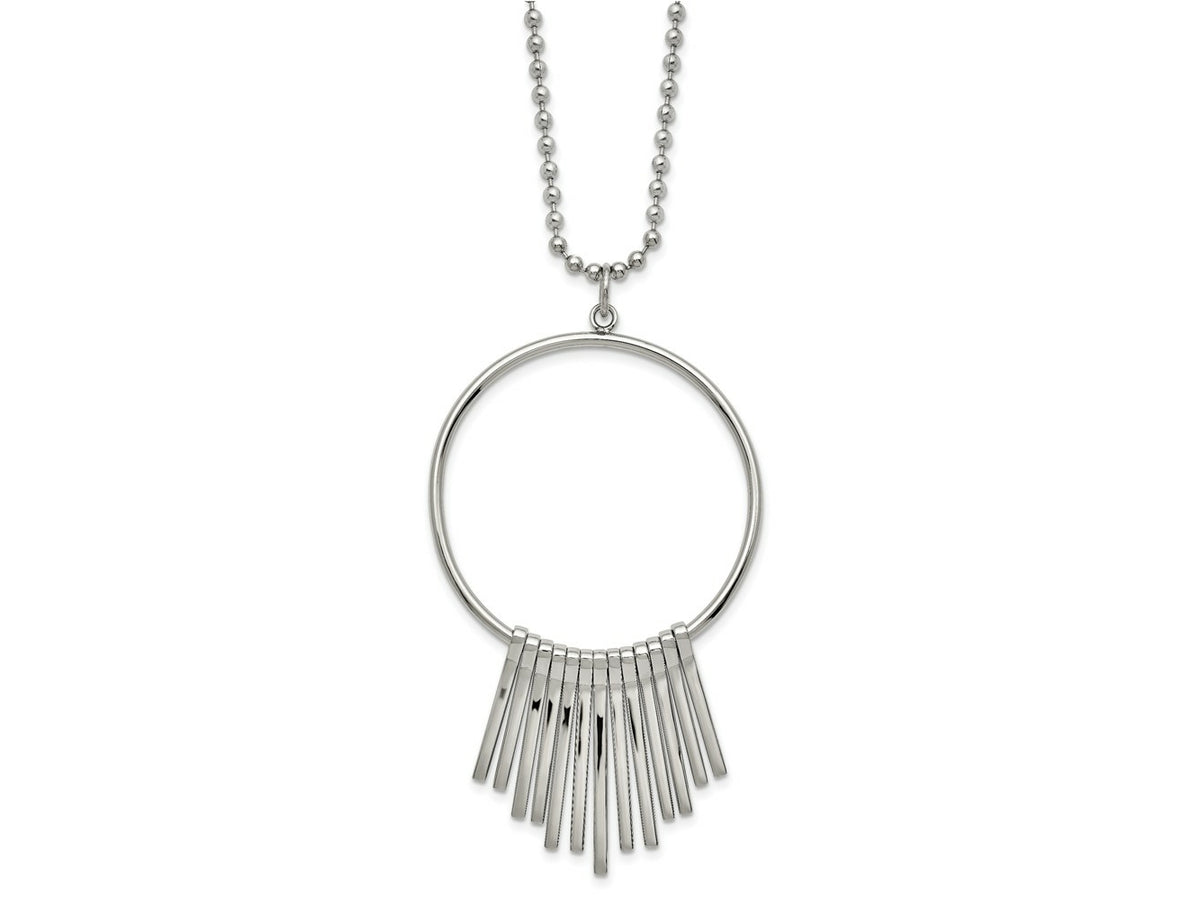 FJC Finejewelers Stainless Steel Ball Polished Circle Necklace 22 Inches x 43.58 mm