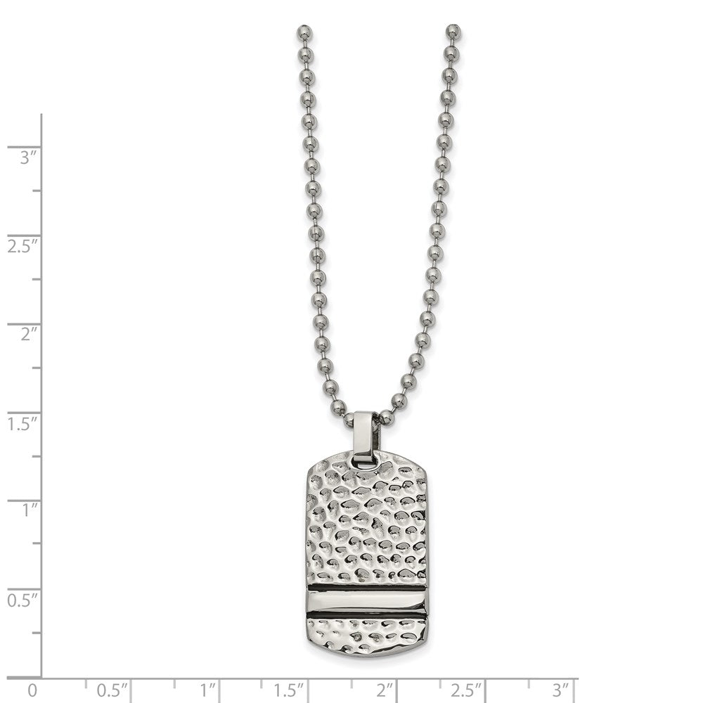 FJC Finejewelers Stainless Steel Enameled Ball Reversible Dog Tag Necklace 22 Inches x 18.19 mm