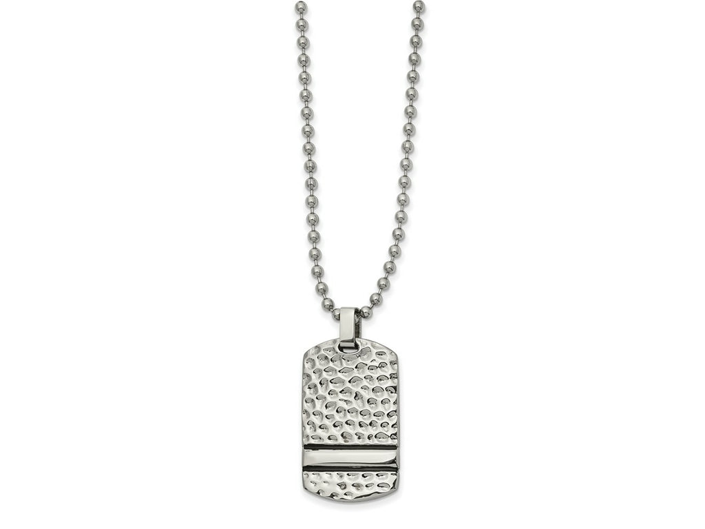 FJC Finejewelers Stainless Steel Enameled Ball Reversible Dog Tag Necklace 22 Inches x 18.19 mm