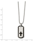 FJC Finejewelers Stainless Steel Ball Black IP plated Cross Dog tag 22in Necklace 22 Inches x 16 mm
