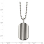 FJC Finejewelers Stainless Steel with Black Enamel Stripes Dog Tag Necklace 22 Inches x 19.88 mm