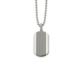 FJC Finejewelers Stainless Steel with Black Enamel Stripes Dog Tag Necklace 22 Inches x 19.88 mm