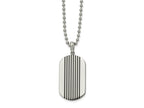 FJC Finejewelers Stainless Steel with Black Enamel Stripes Dog Tag Necklace 22 Inches x 19.88 mm