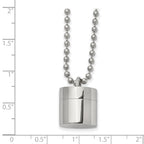 FJC Finejewelers Stainless Steel Polished Capsule that Opens Necklace 22 Inches x 15.02 mm