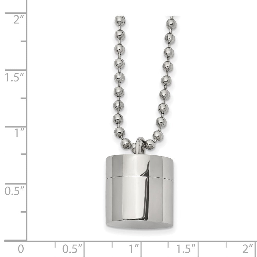 FJC Finejewelers Stainless Steel Polished Capsule that Opens Necklace 22 Inches x 15.02 mm